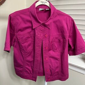 Chico's Vibrant Fuchsia Button Down Jacket, Chico’s Size 2